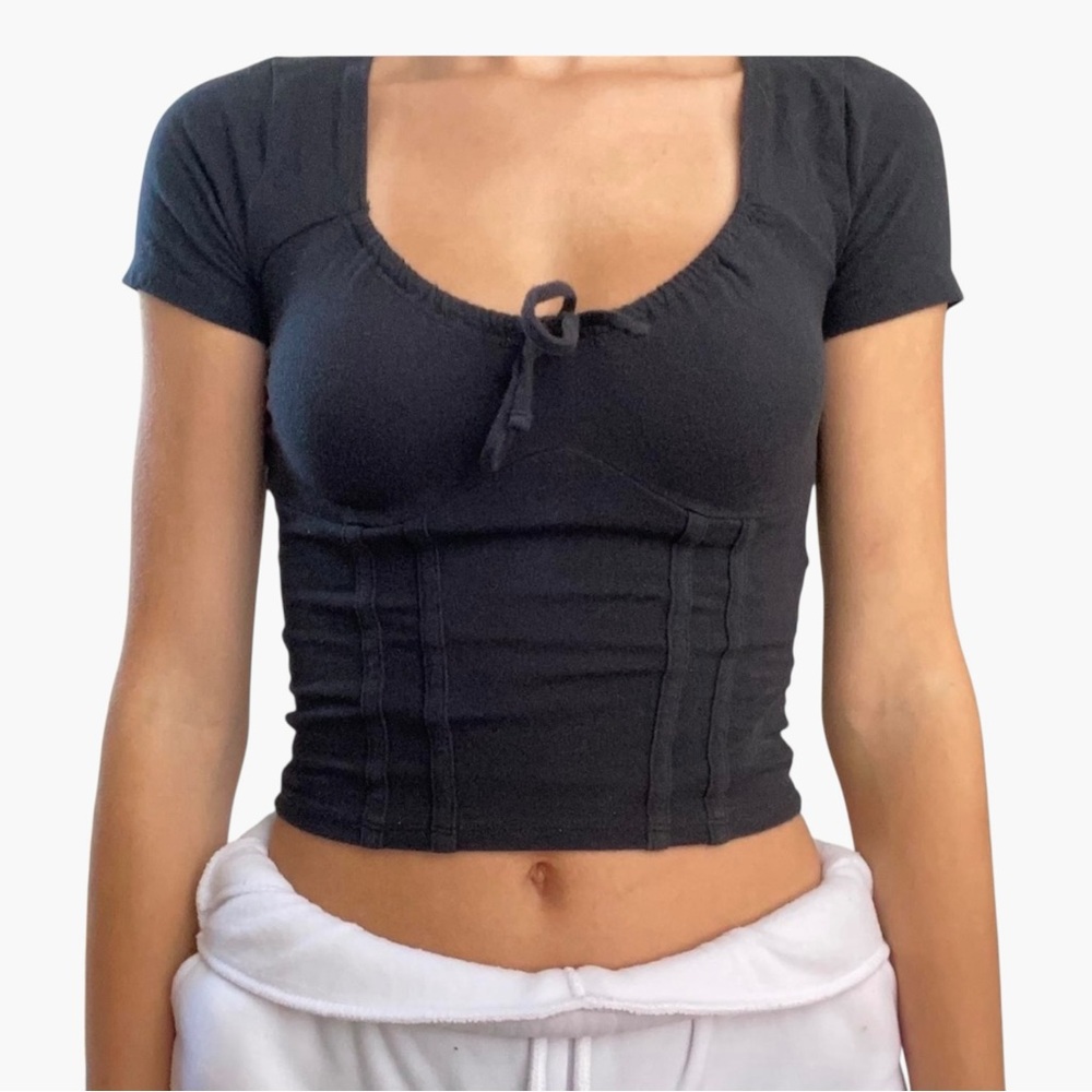 Hollister Corset-Style Crop Top in‎ Black Women’s Size XS